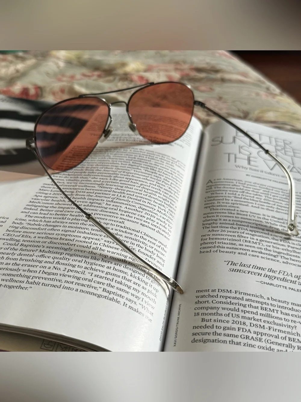 Gucci aviators w/ rose tinted lens
